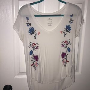 White Top with floral details